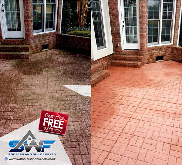 Block paving pressure cleaned